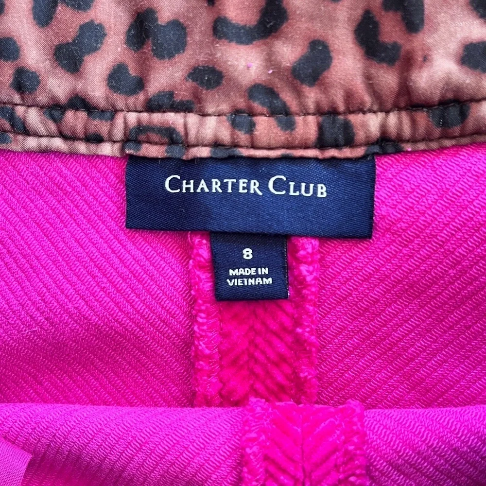 Charter Club New Preppy Fuchsia Pink Corduroy Mini A-line Skirt Size 8